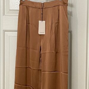 Cinq a Sept Alexi Wide-Leg Satin Trousers in Cinnamon Sz 4 NWT